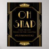 Hashtag Weddenschap | Gatsby Art Deco Poster (Voorkant)