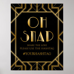 Hashtag Weddenschap   Gatsby Art Deco Poster
