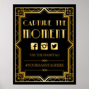 Hashtag Weddenschap   Gatsby Art Deco Poster