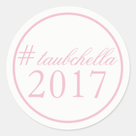 Hashtag Wedding Favor Sticker Pink/Navy