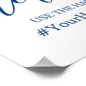 Hashtag Wedding Sign in Navy Blue Calligraphy Poster (Hoek)