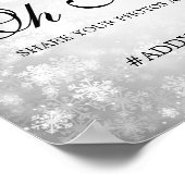 Hashtag Wedding Sign Silver Winter Wonderland Poster (Hoek)