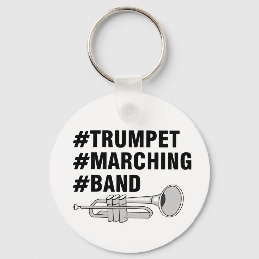 Hashtags van de trompetmarcheerband sleutelhanger (Voorkant)
