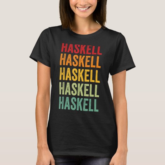 Haskell County Oklahoma Rainbow Text Design T-shirt (Voorkant)