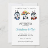 Haski Cute Puppy Theme Baby shower Uitnodiging (Voorkant)
