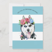 Haski Cute Puppy Theme Baby shower Uitnodiging (Achterkant)