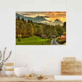 Hasliberg Zwitserland sunset and Swiss Mountains Poster (Keuken)