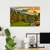 Hasliberg Zwitserland sunset and Swiss Mountains Poster (Thuiskantoor)