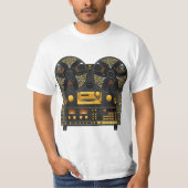 Haspel aan haspeltaperecorder met  rol t-shirt (Voorkant)