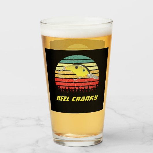 Haspel Chagrijnig Grappige Baars Vissen Crankbait  Glas (Voorkant gevuld)