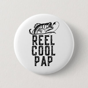 Haspel Cool Pap Visser Vissen Grappig Retro Ronde Button 5,7 Cm