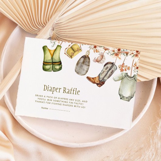 Haspel Opgewonden Visten Baby showers luier Raffle Informatiekaartje