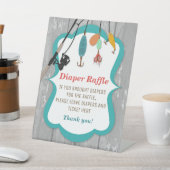 Haspel Opgewonden Visten Baby showers luier Raffle Reclamebord Met Voetstuk (Insitu)