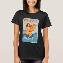 Haspel Snack Grappige Retro Pin-up Snapper Vissers T-shirt