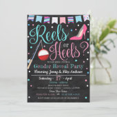 Haspels of hakken Geslacht onthullen Party uitnodi Kaart (Staand voorkant)