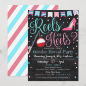 Haspels of hakken Geslacht onthullen Party uitnodi Kaart (Voorkant / Achterkant)