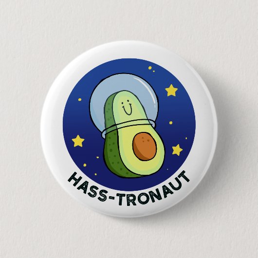 Hass-tronaut Avocado Space Pun Button Pin (Voorkant)