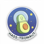 Hass-tronaut Avocado Space Pun Die-Cut Sticker (Voorkant)