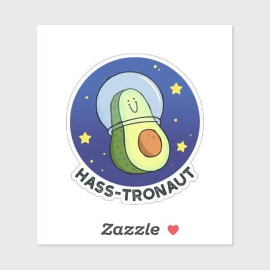 Hass-tronaut Avocado Space Pun Die-Cut Sticker (Vel)