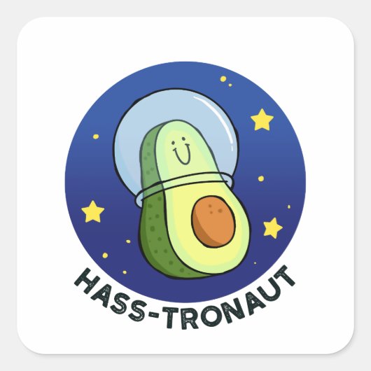 Hass-tronaut Avocado Space Pun Sticker (Voorkant)