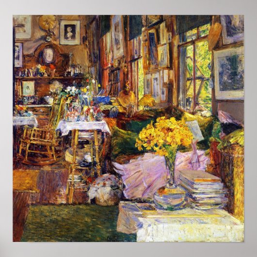 Hassam - Bloemenkamer, 1894 Poster (Voorkant)