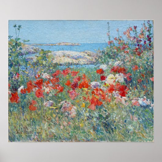 Hassam - Celia Thaxter's Garden Maine 1890 Poster (Voorkant)