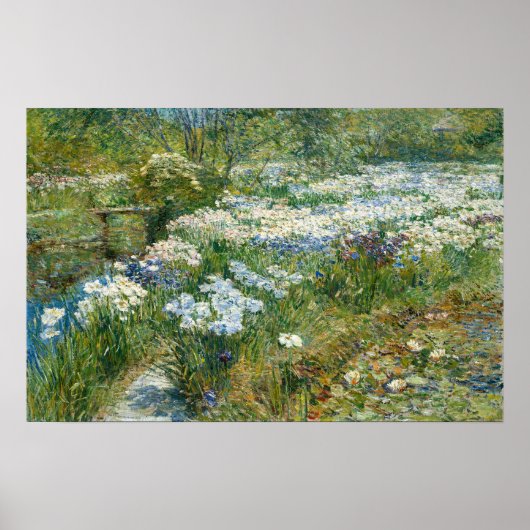 Hassam - De watertuin 1909 Poster (Voorkant)
