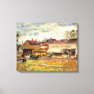 Hassam - Einde van de trolleylijn, Oak Park, IL Canvas Afdruk