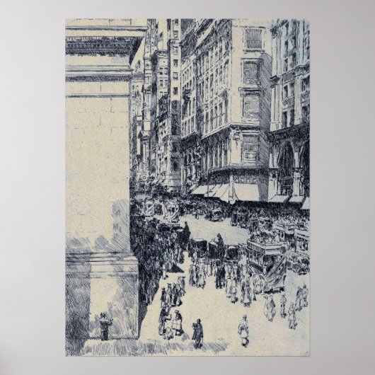 Hassam - Fifth Avenue Noon Poster (Voorkant)