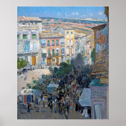 Hassam - Gezicht op een Zuid-Franse stad Poster (Voorkant)