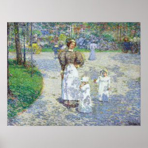 Hassam - Lente in Central Park 1908 Poster