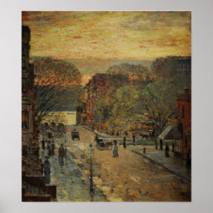 Hassam - Lente op West 78th Street 1905 Poster
