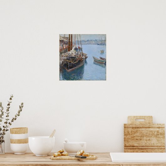 Hassam - Mackerel Schooner Gloucester 1890 Poster (Keuken)