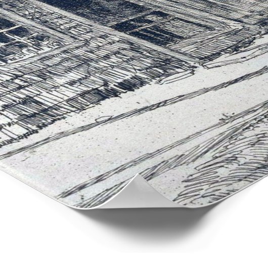 Hassam - Oak en het oude huis in het voorjaar Poster (Hoek)