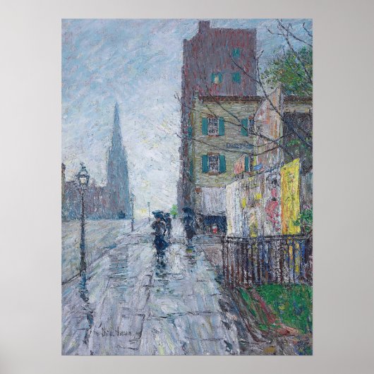 Hassam - Regenachtig 1890 Poster (Voorkant)