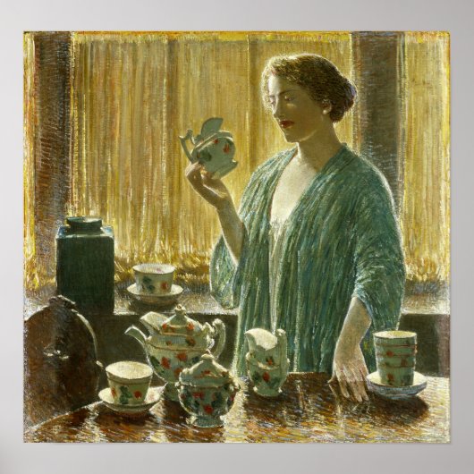 Hassam - Strawberry Tea Set 1912 Poster (Voorkant)