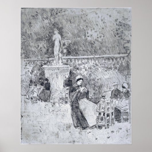 Hassam - Tuin van de Luxemburg Poster (Voorkant)