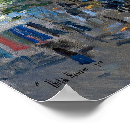 Hassam - Uitzicht van een Zuid-Franse stad Poster (Hoek)