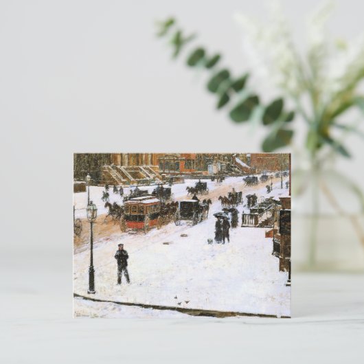 Hassam - Vijfde avenue in de winter Briefkaart (Staand voorkant)