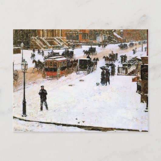 Hassam - Vijfde avenue in de winter Briefkaart (Voorkant)
