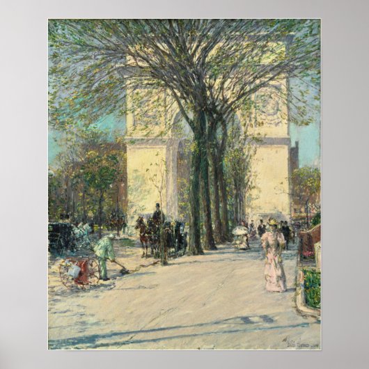 Hassam - Washington Arch Spring Poster (Voorkant)