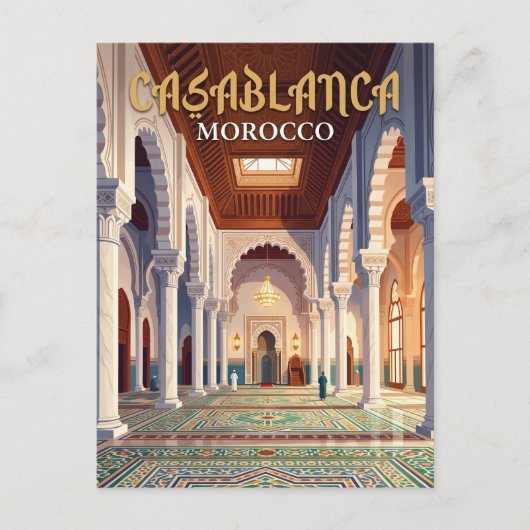 Hassan II-moskee Marokko Briefkaart (Voorkant)
