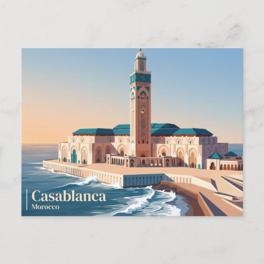 Hassan II-moskee Marokko Briefkaart (Voorkant)