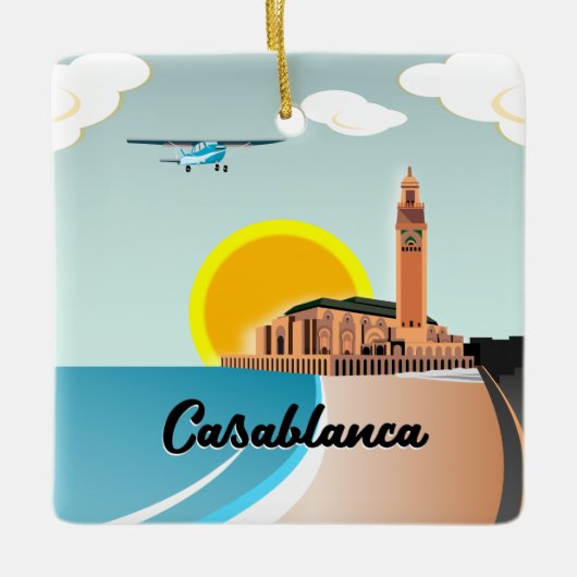 Hassan II Mosque Casablanca Marokko Keramisch Ornament (Voorkant)