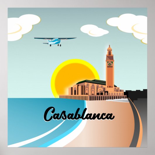 Hassan II Mosque Casablanca Marokko Poster (Voorkant)