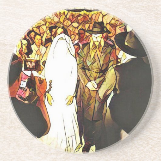 Hassidic Wedding Zandsteen Onderzetter (Voorkant)