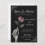 Hasta La Muerte Skeleton Roos tot de dood bruiloft Kaart (Voorkant)