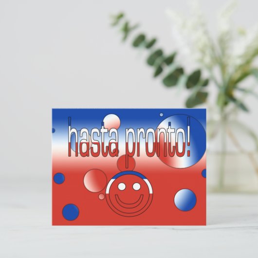 Hasta Pronto. Chili Pop vlag Briefkaart (Staand voorkant)