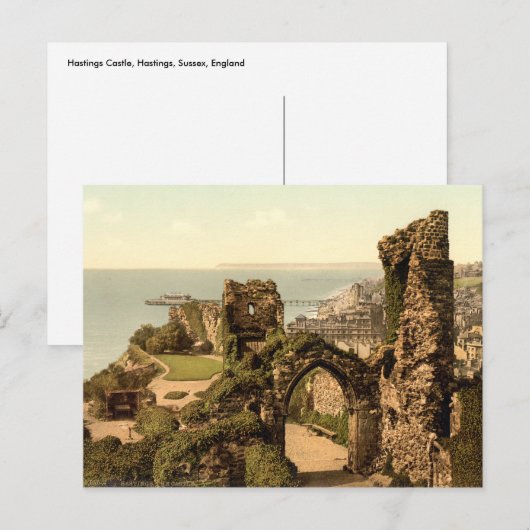 Hastings Castle, Hastings, Sussex, Engeland Briefkaart (Voorkant / Achterkant)