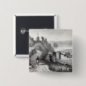 Hastings Castle van Revd W Vierkante Button 5,1 Cm (Voorkant /achterkant)